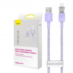 Кабель для быстрой зарядки Baseus USB-A — Lightning Explorer Series, 2 м, 2,4 А (фиолетовый)