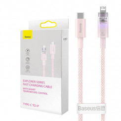 Baseus USB-C kiirlaadimiskaabel Lightning Exploreri seeriale 1m, 20W (roosa)