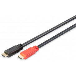 Высокоскоростной кабель HDMI Digitus с усилителем сигнала, черный/красный, HDMI-HDMI, 10 м