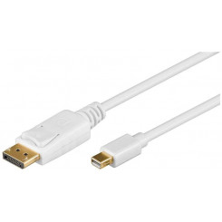 Goobay Mini DisplayPort adapterkaabel 1,2 valge kullaga kaetud pistikud 1 m