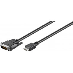 Goobay DVI-D / HDMI cable, nickel plated Black 2 m