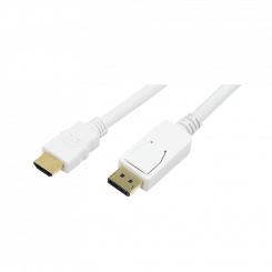 Logilink Cable DisplayPort to HDMI White DP to HDMI 2 m
