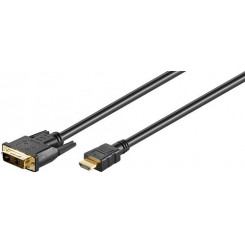 Goobay 51579 videokaabli adapter 1 m HDMI DVI-D Must