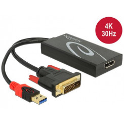 DeLOCK 0,3 м, DVI 24+1 + USB-A / Displayport 20p DVI-D + USB HDMI Черный