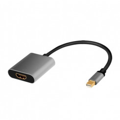 LogiLink CDA0110 videokaabli adapter 0,15 m Mini DisplayPort HDMI Must, hall