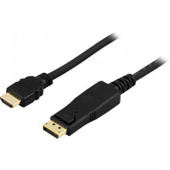 Deltaco DP-3010 video cable adapter 1 m DisplayPort HDMI Black
