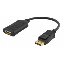 Deltaco DP-HDMI32 video cable adapter 0.1 m HDMI Type A (Standard) USB Type-A Black