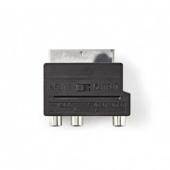 Nedis CVGP31902BK video cable adapter SCART (21-pin) 3 x RCA + S-Video Black