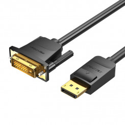 DisplayPort-DVI (24+1) kaabel 1,5 m ventilatsiooniga HAFBG 1080P 60 Hz (must)