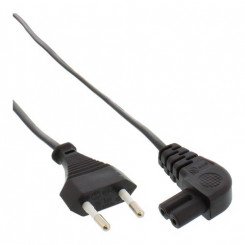 InLine power cable, Euro male  /  Euro8 male angled, black, 2m