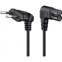 Goobay Connection Cable Euro Plug Angled at Both Ends, 1.5 m, Black