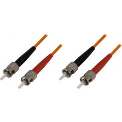 Deltaco FB-30 fibre optic cable 0.5 m 2x ST OM1 Orange