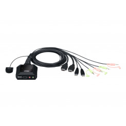2-портовый KVM-переключатель Aten с кабелем USB 4K HDMI и дистанционным переключателем портов CS22H-AT