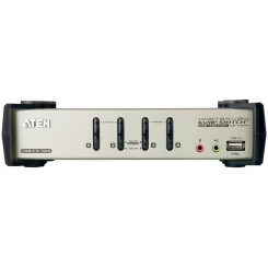 4-портовый KVM-переключатель Aten USB — PS/2 VGA с аудио и концентратором USB 2.0 (KVM-кабели в комплекте)