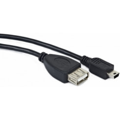 Kabelis Gembird OTG USB гнездо — MiniUSB штекер 2,0 0,15 м, черный