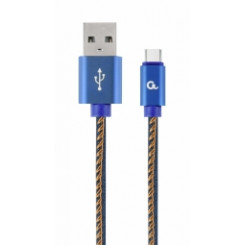 Gembird USB Male – USB Type C Isane Premium denim 1m sinine
