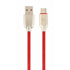 Gembird USB Male - USB Type C Male Premium rubber 2m Red