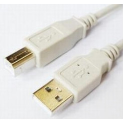 Kabelis Brackton USB Male - USB Male B 1,8m Valge