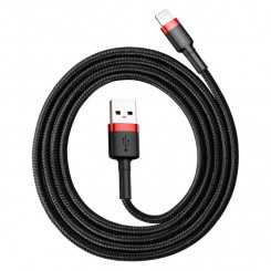 Baseus Cafule USB välgukaabel 2,4A 0,5m (must ja punane)