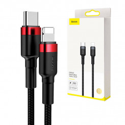 Baseus Cafule USB-C kuni Lightning PD kaabel, 18W, 1m (must ja punane)