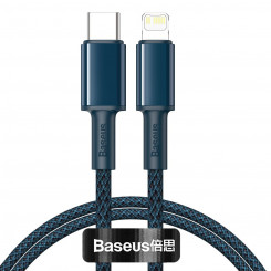 Kabel USB-C do Lightning Baseus suure tihedusega põimitud, 20W, 5A, PD, 1m (niebieski)
