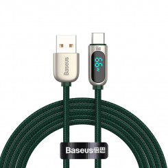 Кабель Baseus Display USB — USB-C, 66 Вт, 2 м (зеленый)