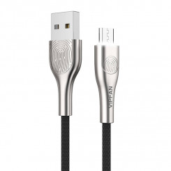 Кабель USB do Micro USB Vipfan Fingerprint Touch Z04, 3A, 1,2м (черный)