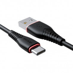Кабель Vipfan Anti-Break X01 USB — USB-C, 3А, 1м (черный)