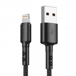 USB-kaabel Lightning Vipfan X02 jaoks, 3A, 1,8 m (must)