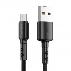 Vipfan X02 USB-mikro-USB-kaabel, 3A, 1,2 m (must)