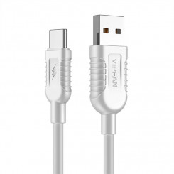 Vipfan X04 Кабель USB-USB-C, 5А, 1,2м (белый)