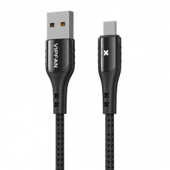Vipfan Colorful X13 USB-mikro-USB-kaabel, 3A, 1,2 m (must)