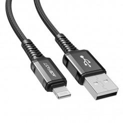 USB-Lightning Acefast C1-02 kaabel, 1,2 m (must)