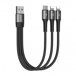 Kabel USB Joyroom S-01530G10 3w1 USB-C / 2x Lightning 3,5A 0,15m (Czarny)