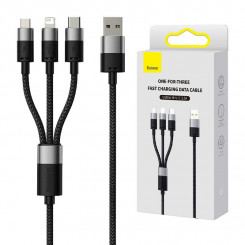 Кабель USB 3w1 Baseus StarSpeed, USB-C + micro USB + Lightning, 3,5А, 1.2м (черный)
