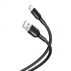 USB-USB-C XO 2.1A kaabel (must)