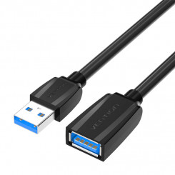 USB 3.0 isane-USB pesa pikenduskaabel, ventilatsiooniava 3 m (must)