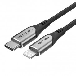 USB-C charging cable for Lightning Vention PD 3A, 1.5m (black)