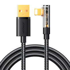 USB-A / välk / nurk / 1,2 m Joyroom S-UL012A6 kaabel (must)