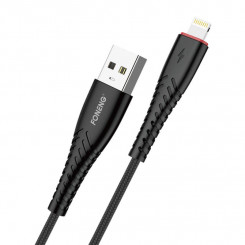 USB-kaabel Lightning Foneng X15 jaoks, 2,4A, 1,2m (must)