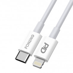 Кабель Foneng X31 USB-C — Lightning, 3А, 2М (белый)