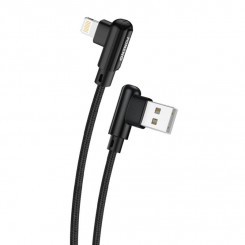 Nurga all olev USB-kaabel Lightning Foneng X70 jaoks, 3A, 1m (must)