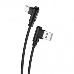 Foneng X70 nurga all USB-USB-C kaabel, 3A, 1m (must)