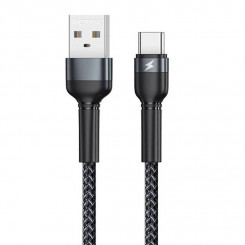 Кабель Remax Jany Alloy USB-C, 1м, 2,4А (черный)