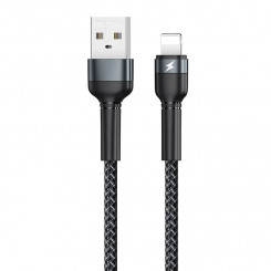 Jany Alloy Lightning Remax USB cable, 1m, 2.4A (black)
