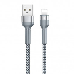 Jany Alloy Lightning Remax USB Cable, 1m, 2.4A (Silver)