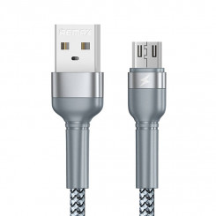 USB-кабель Jany Alloy Micro Remax, 1 м, 2,4 А (серебристый)