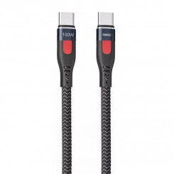 USB-C–USB-C Remax Lesu Pro kaabel, 1 m, 100 W (must)