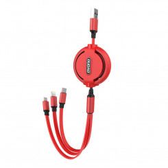 Kabel USB Dudao L8H 3w1 USB-C / Lightning / Micro 2.4A, 1.1m (czerwony)