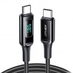Acefast C6-03 USB-C to USB-C cable with display, 100W, 2m (black)